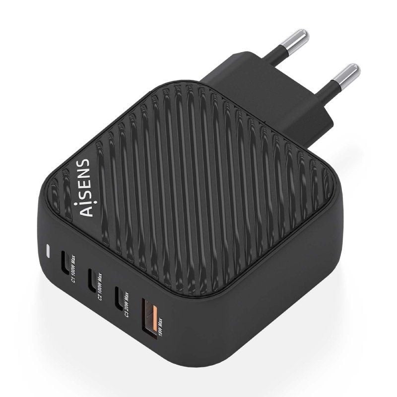 Carregador de Parede Gan Aisens Asch-100w4p029-bk / 3xusb Type-c / 1x USB / 100W