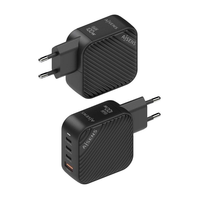 Carregador de Parede Gan Aisens Asch-100w4p029-bk / 3xusb Type-c / 1x USB / 100W
