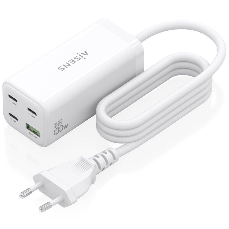Carregador de Secretária Aisens Gan Asch-100w4p053-w / 3xusb Tipo C / 1xusb / 100W