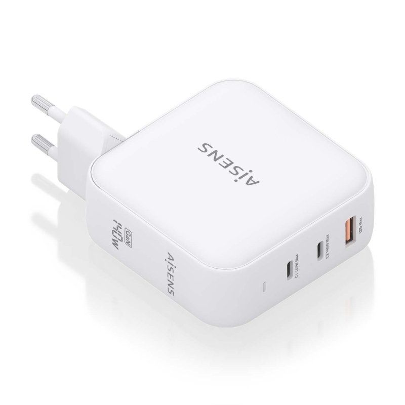 Carregador de Parede Gan Aisens Asch-140w3p030-w / 2xusb Type-c / 1xusb / 140W