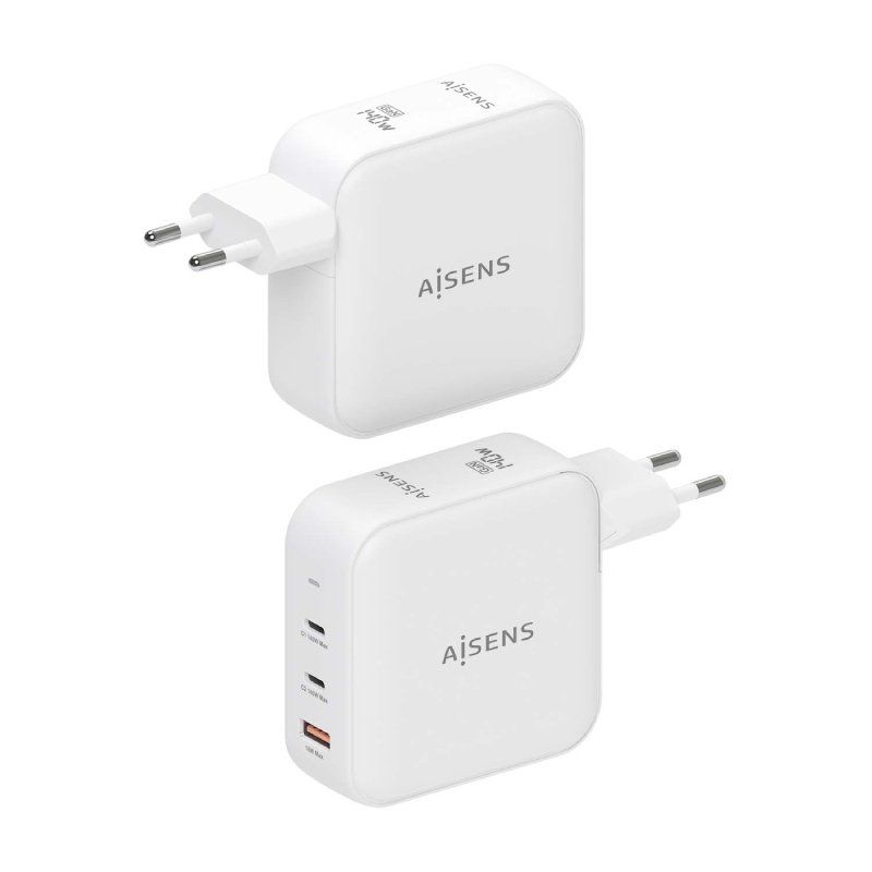 Carregador de Parede Gan Aisens Asch-140w3p030-w / 2xusb Type-c / 1xusb / 140W