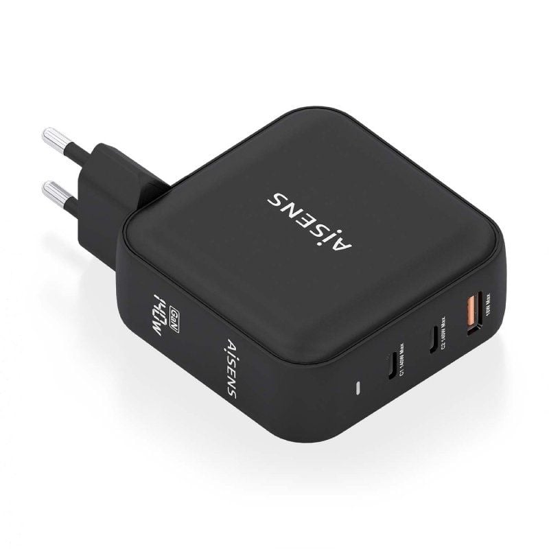 Carregador de Parede Gan Aisens Asch-140w3p031-bk / 2xusb Type-c / 1xusb / 140W