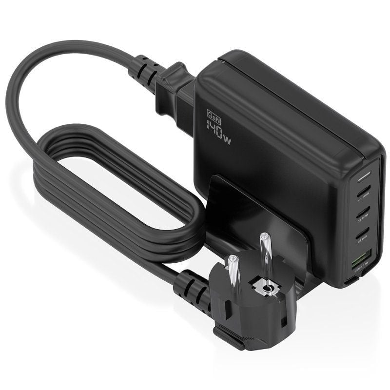 Carregador de Secretária Aisens Gan Asch-140w4p056-bk / 3xusb Tipo C / 1xusb / 140W