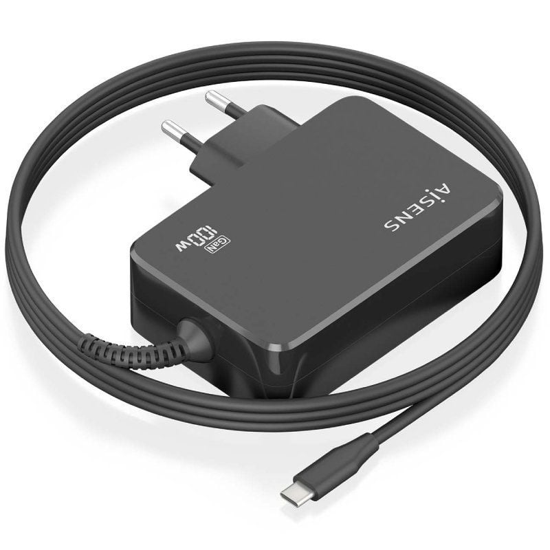 Carregador para Computador Portátil Aisens Gan Asch-1pd100wl50-bk USB Type-c / 100W / Automático /…