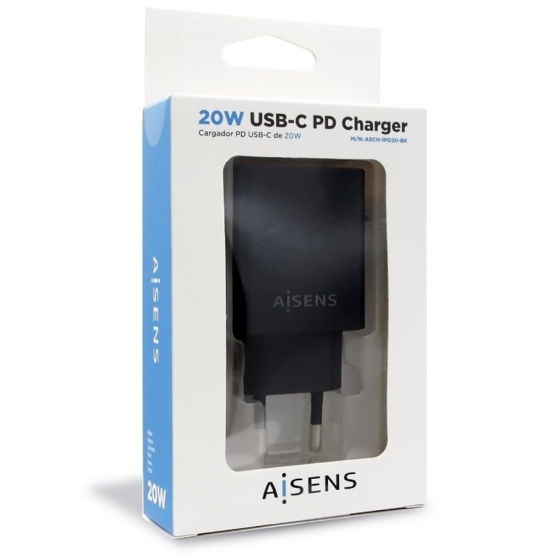 Carregador de Parede Aisens Asch-1pd20-bk / 1xusb Type-c / 20W
