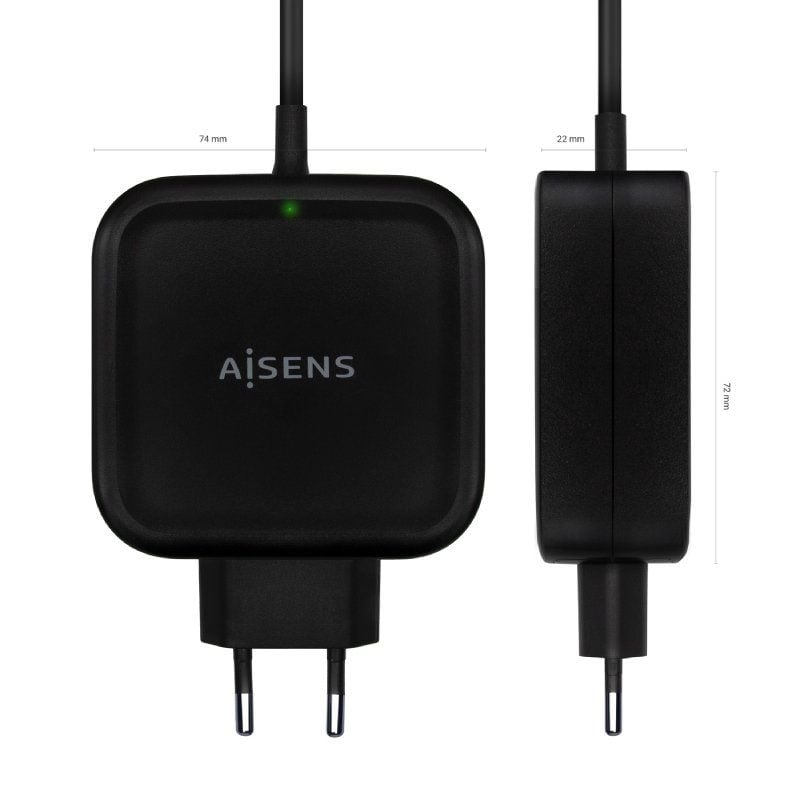 Carregador de Parede Aisens Asch-1pd65wl-bk / 1xusb Type-c / 65W