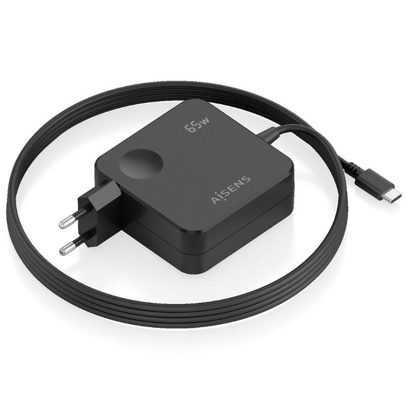 Carregador de Parede Aisens Asch-1pd65wl80-bk / 1xusb Type-c / 65W / Preto