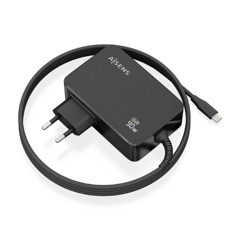 Carregador de Parede Gan Aisens Asch-1pd90wl034-bk / 1xusb Type-c + Cabo 1,8m / 90W