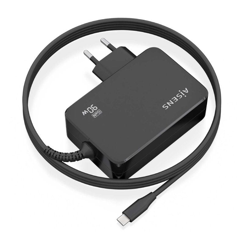 Carregador de Parede Gan Aisens Asch-1pd90wl034-bk / 1xusb Type-c + Cabo 1,8m / 90W