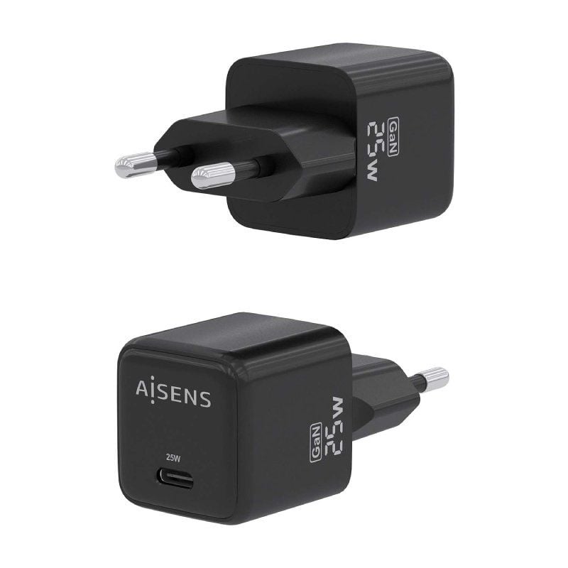 Carregador de Parede Gan Aisens Asch-25w1p013-bk / 1xusb Type-c / 25W