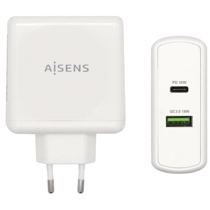 Carregador de Parede Aisens Asch-2pd30qc-w / 1xusb Type-c / 1x USB / 48W