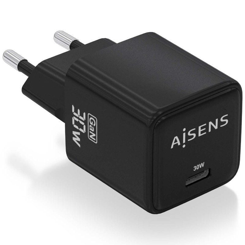 Carregador de Parede Gan Aisens Asch-30w1p036-bk / 1xusb Type-c / 30W