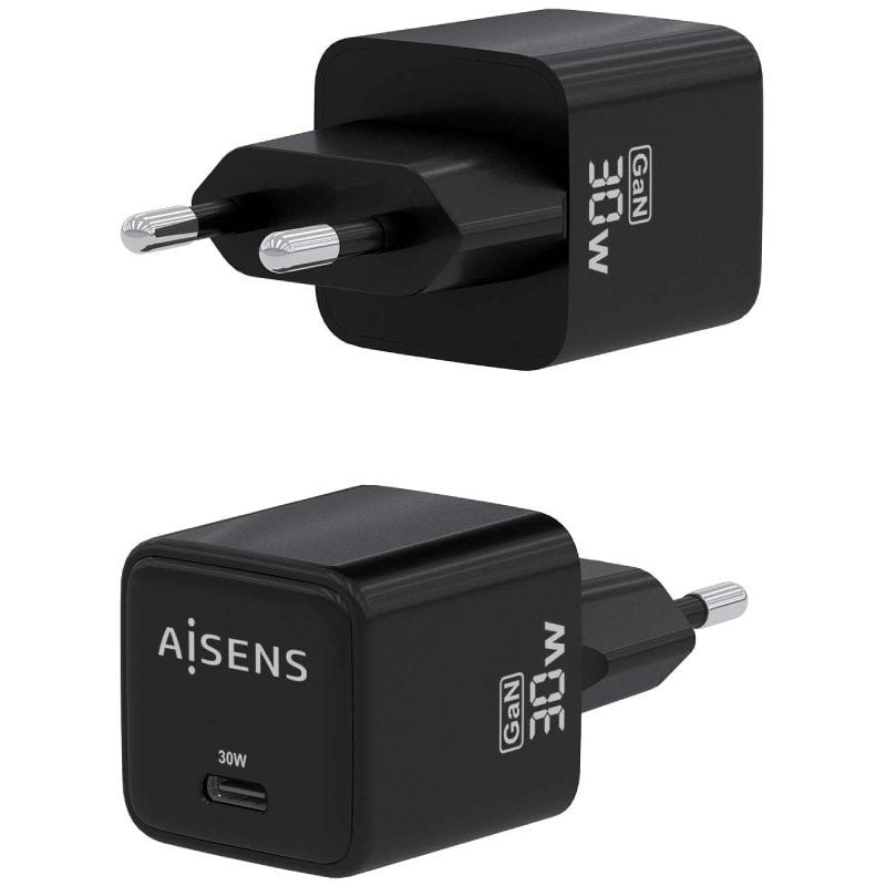 Carregador de Parede Gan Aisens Asch-30w1p036-bk / 1xusb Type-c / 30W