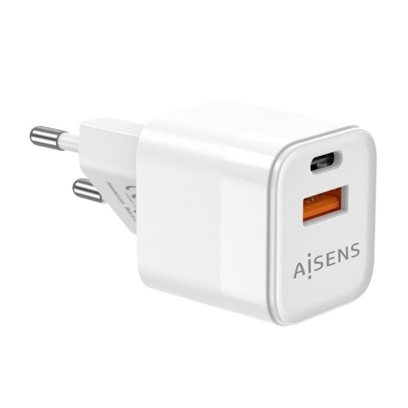Carregador de Parede Gan Aisens Asch-30w2p004-w / 1xusb Type-c / 1xusb / 30W