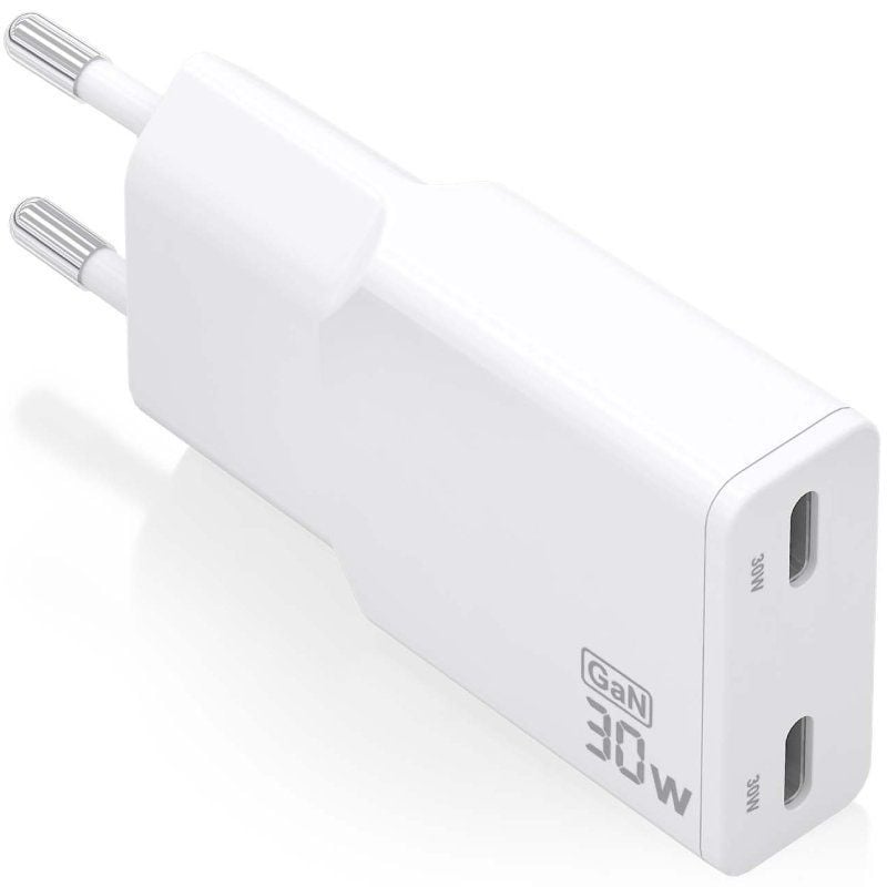 Carregador de Parede Gan Aisens Asch-30w2p048-w / 2xusb Type-c / 30W / Branco