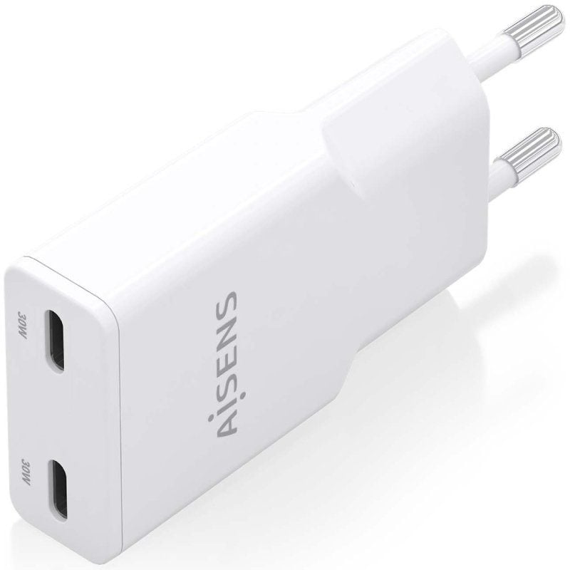 Carregador de Parede Gan Aisens Asch-30w2p048-w / 2xusb Type-c / 30W / Branco