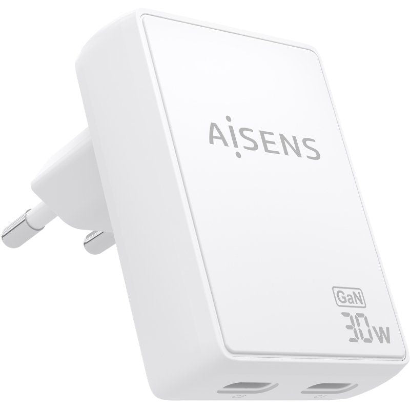 Carregador de Parede Gan Aisens Asch-30w2p075-w / 2xusb Type-c / 30W / Branco