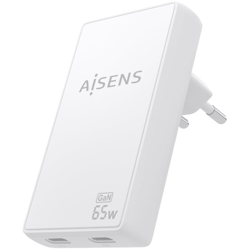 Carregador de Parede Gan Aisens Asch-65w2p077-w / 2xusb Type-c / 65W / Branco