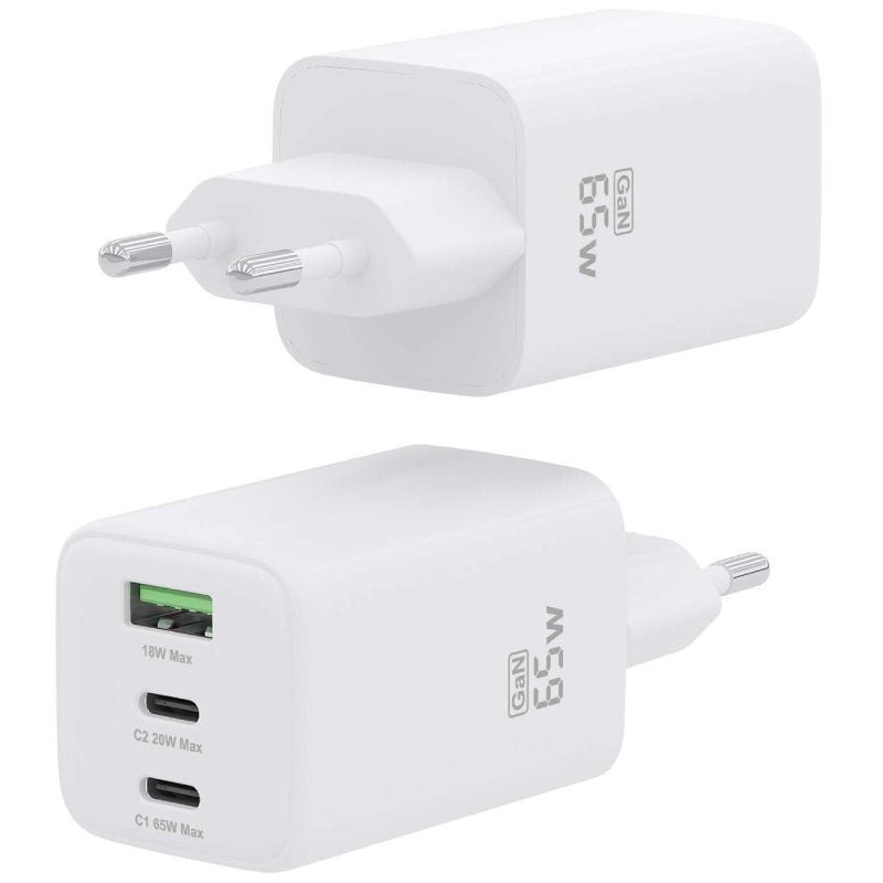 Carregador de Parede Gan Aisens Asch-65w3p041-w / 2xusb Type-c / 1xusb / 65W