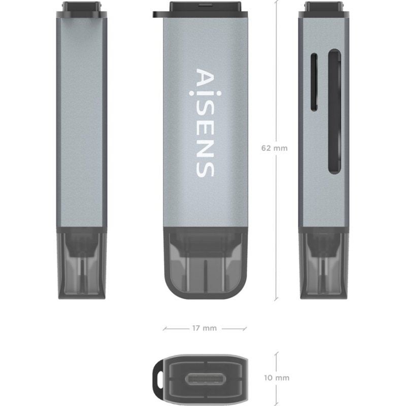 Leitor de Cartões Externo Aisens Ascr-2a09-gr / USB 3.1