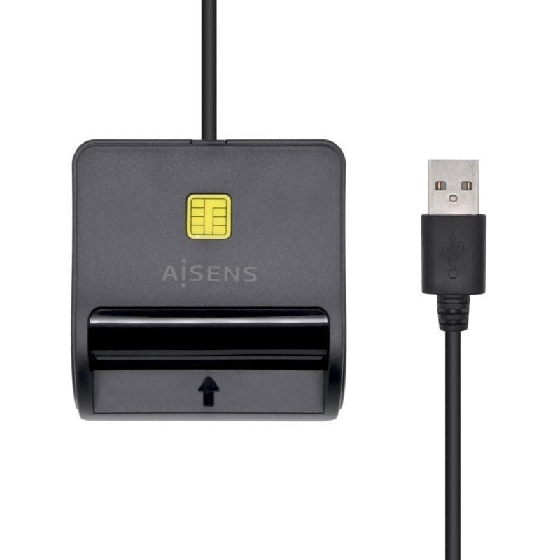 Leitor de Cartões de Identificação Aisens Ascr-sn01-bk / USB 2.0 / Preto