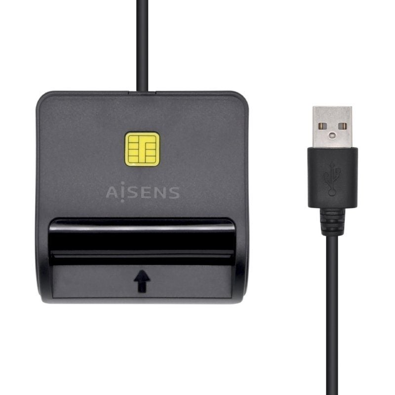 Leitor de Cartões de Identificação Aisens Ascr-sn02sd-bk / USB 2.0 / Preto