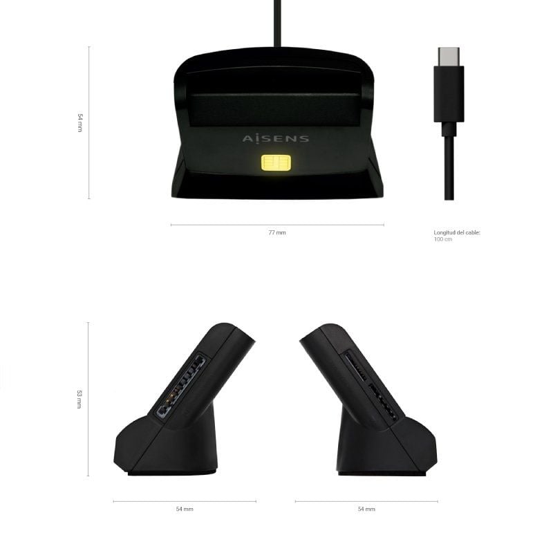 Aisens Ascr-sn04csd-bk / USB Tipo C / Preto