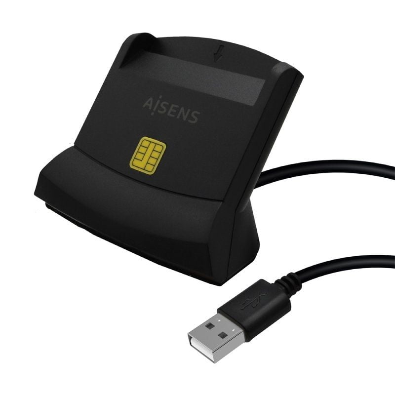 Leitor de Cartões e BI Aisens Ascr-sn05-bk / USB 2.0 / Preto