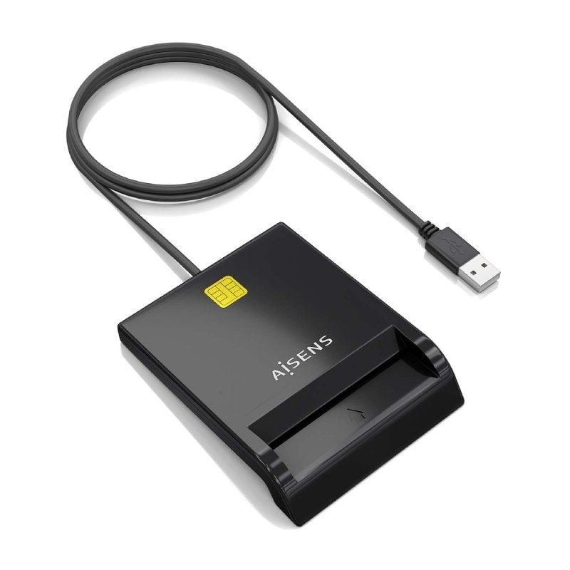 Leitor de Cartões e BI Aisens Ascr-sn06-bk / USB 2.0 / Preto