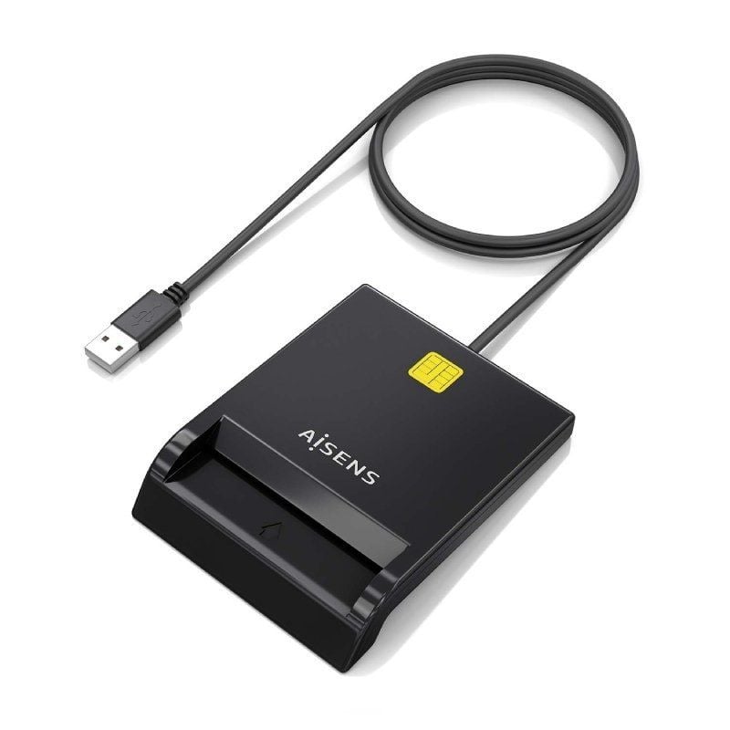 Leitor de Cartões e BI Aisens Ascr-sn06-bk / USB 2.0 / Preto