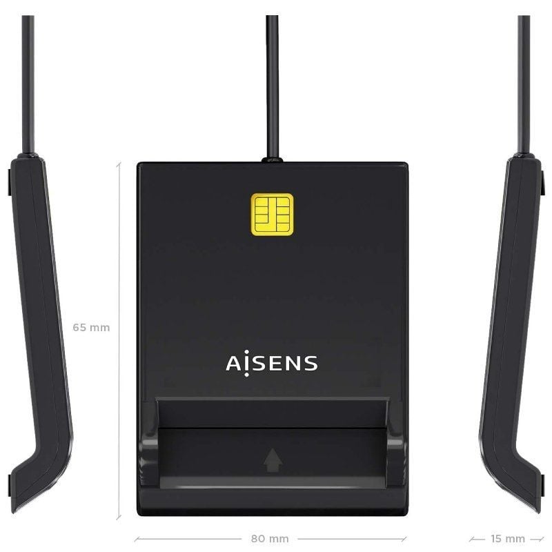 Leitor de Cartões e BI Aisens Ascr-sn06-bk / USB 2.0 / Preto