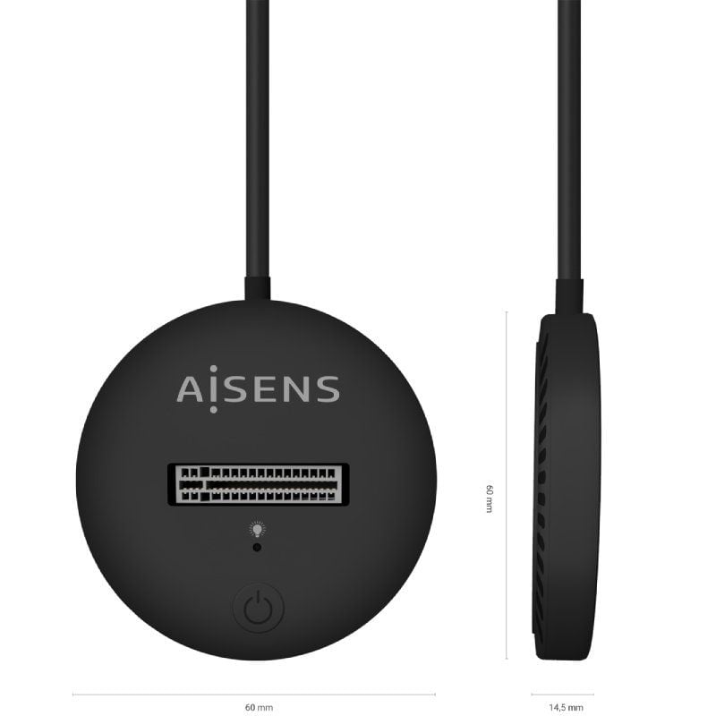 Base de Ligação USB Tipo C para SSD M2 SATA / NVME Aisens Asuc-m2d013-bk / Preto