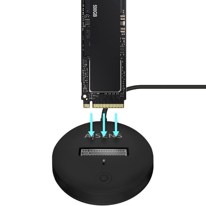 Base de Ligação USB Tipo C para SSD M2 SATA / NVME Aisens Asuc-m2d013-bk / Preto