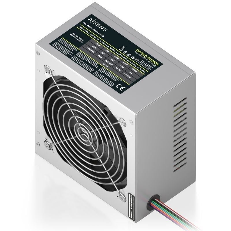 Fonte de Alimentação Aisens Aspc-500atx-seo / 500W / Ventoinha 12cm