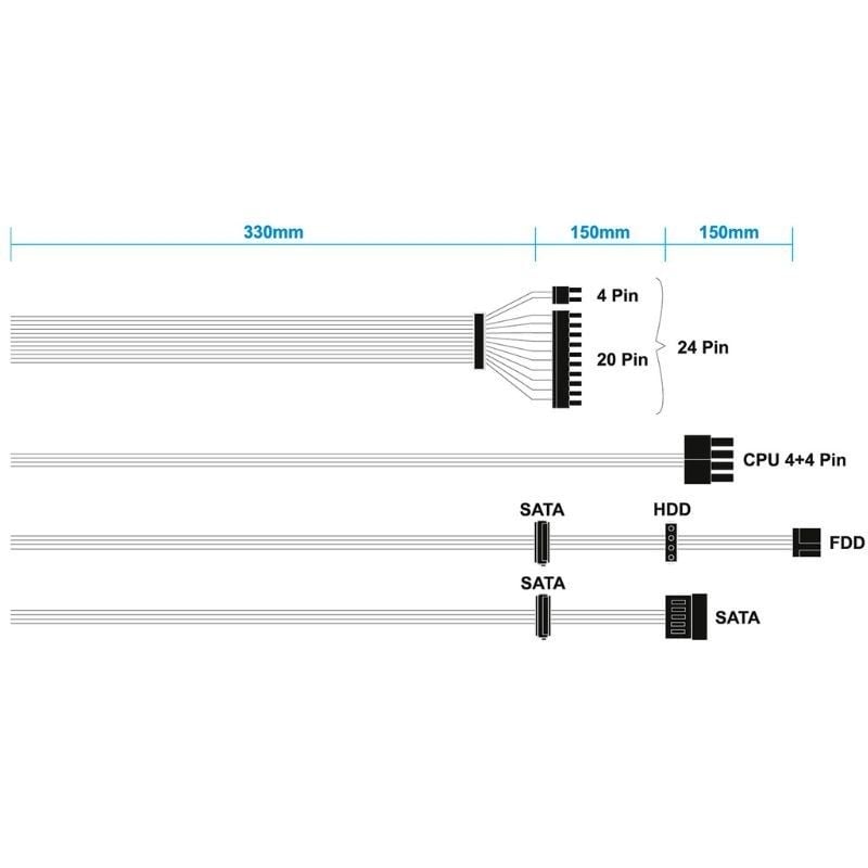Fonte de Alimentação TFX Aisens Aspc-500tfx-seo / 500W / Ventoinha 8cm