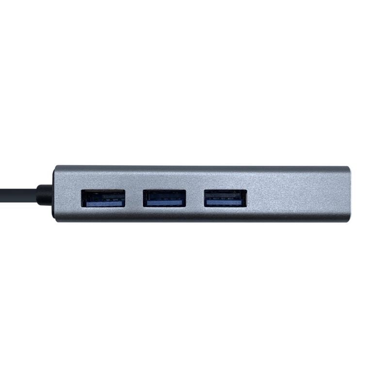 Concentrador USB Tipo C Aisens A109-0396 / 3xusb / 1xrj45 / Cinzento