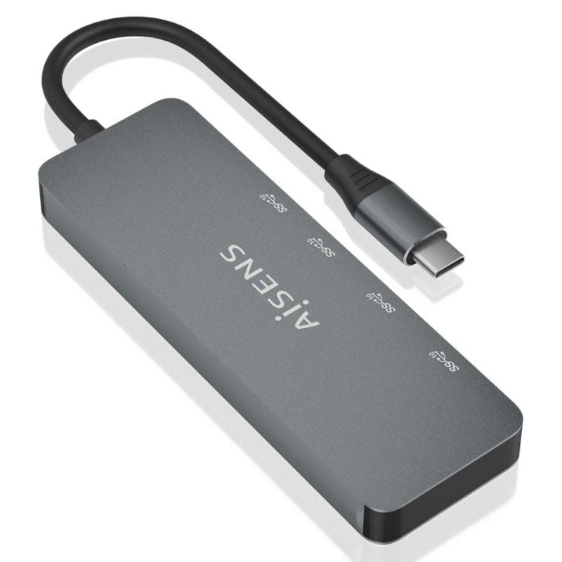 Concentrador USB Tipo C Aisens A109-0694 / 2xusb / 2xusb Tipo C / Cinzento