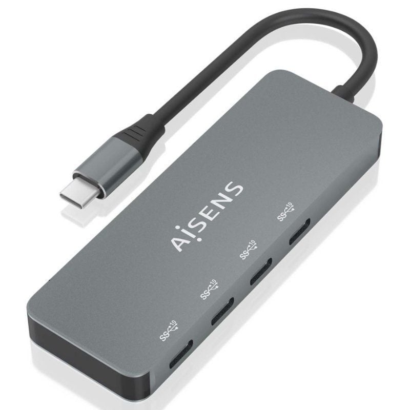 Concentrador USB Tipo C Aisens A109-0695 / 4xusb Tipo C / Cinzento