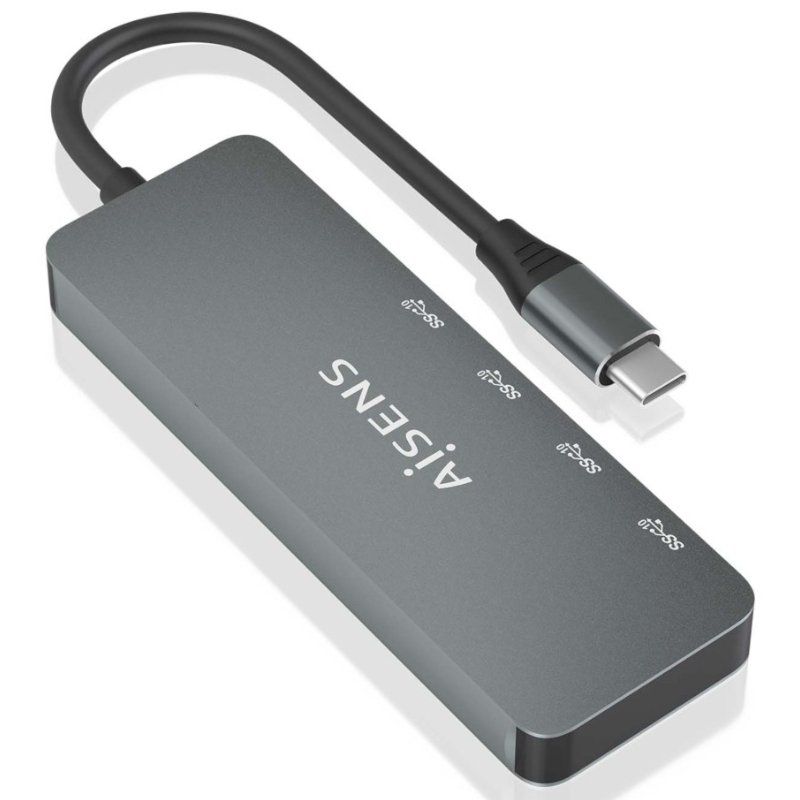 Concentrador USB Tipo C Aisens A109-0695 / 4xusb Tipo C / Cinzento
