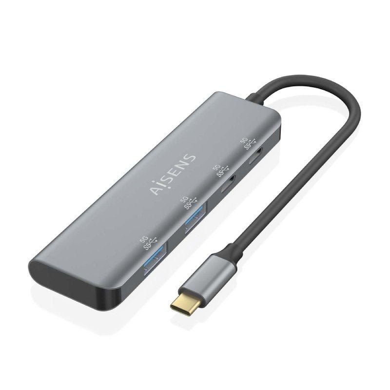 Concentrador USB Tipo C Aisens A109-0763 / 2xusb / 2xusb Tipo C / Cinzento