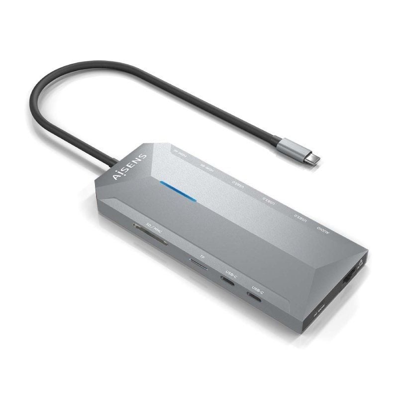 Base de Ligação USB Tipo C Aisens Asuc-12p005-gr / 2xhdmi / 3xusb / 2xusb Tipo C / 1xrj45 / 1xáudio…