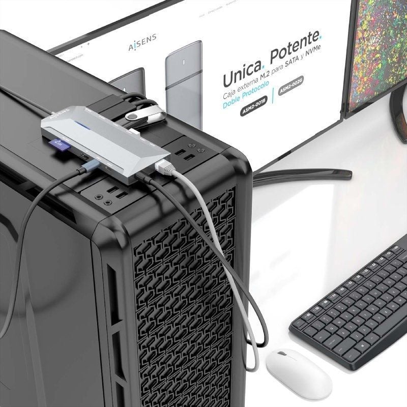 Base de Ligação USB Tipo C Aisens Asuc-12p005-gr / 2xhdmi / 3xusb / 2xusb Tipo C / 1xrj45 / 1xáudio…