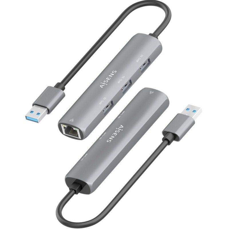 Concentrador USB Aisens Asuc-4p034-gr / 3xusb / 1xrj45 / Cinzento