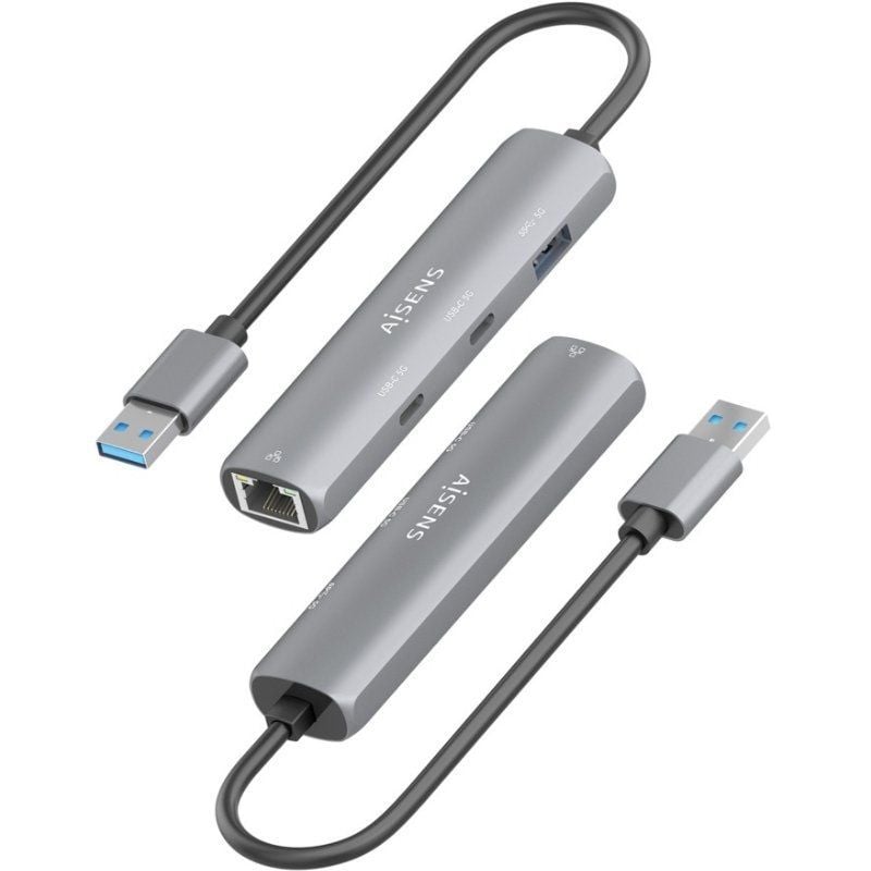 Concentrador USB Aisens Asuc-4p036-gr / 2xusb Tipo C / 1xusb / 1xrj45 / Cinzento