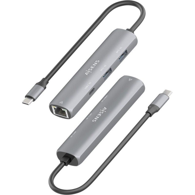 Concentrador USB Tipo C Aisens Asuc-4p038-gr / 1xusb Tipo C / 2xusb / 1xrj45 / Cinzento