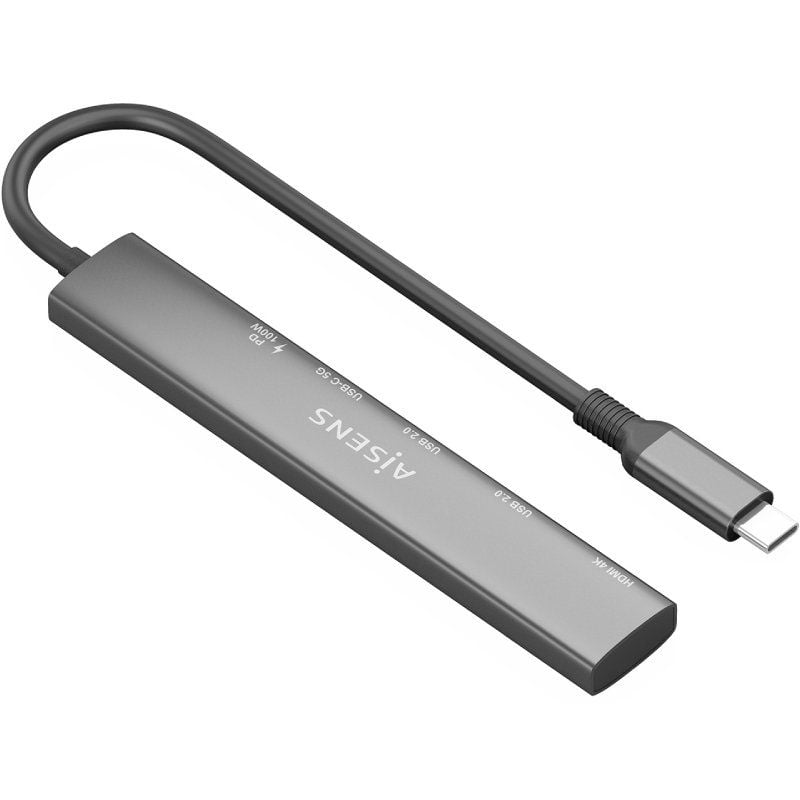 Base de Ligação USB Tipo C Aisens Asuc-5p022-gr / 1xhdmi / 2xusb / 1xusb Tipo C / 1xusb Tipo C PD /…