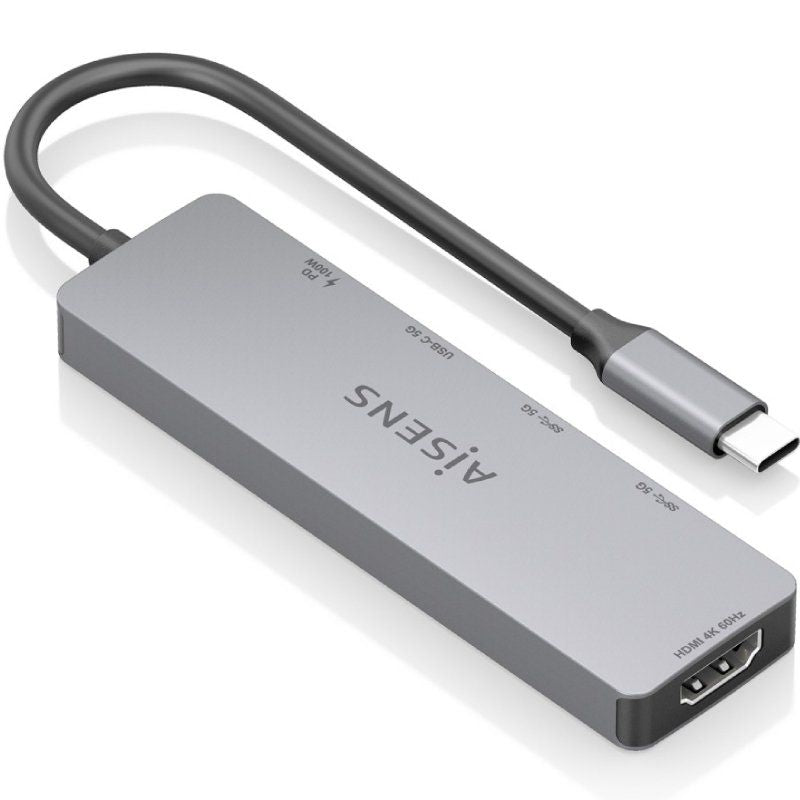 Base de Ligação USB Tipo C Aisens Asuc-5p028-gr / 1xhdmi / 2xusb / 2xusb Tipo C / 1xusb Tipo C PD /…