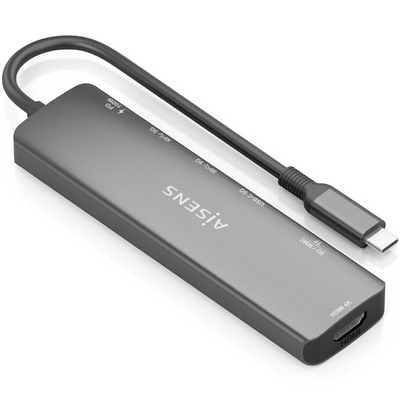 Base de Ligação USB Tipo C Aisens Asuc-7p026-gr / 1xhdmi / 2xusb / 1xusb Tipo C / 1xusb Tipo C PD /…