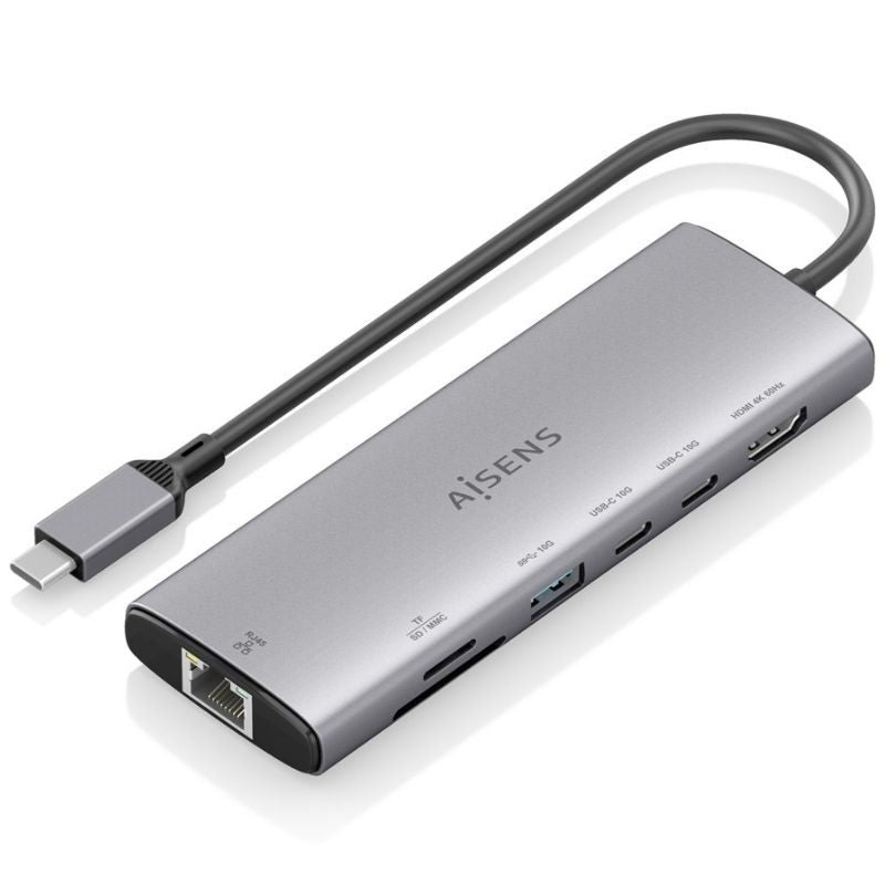 Base de Ligação USB Tipo C Aisens Asuc-7p032-gr / 1xhdmi / 1xusb / 2xusb Tipo C / 1xrj45 / 1xleitor…