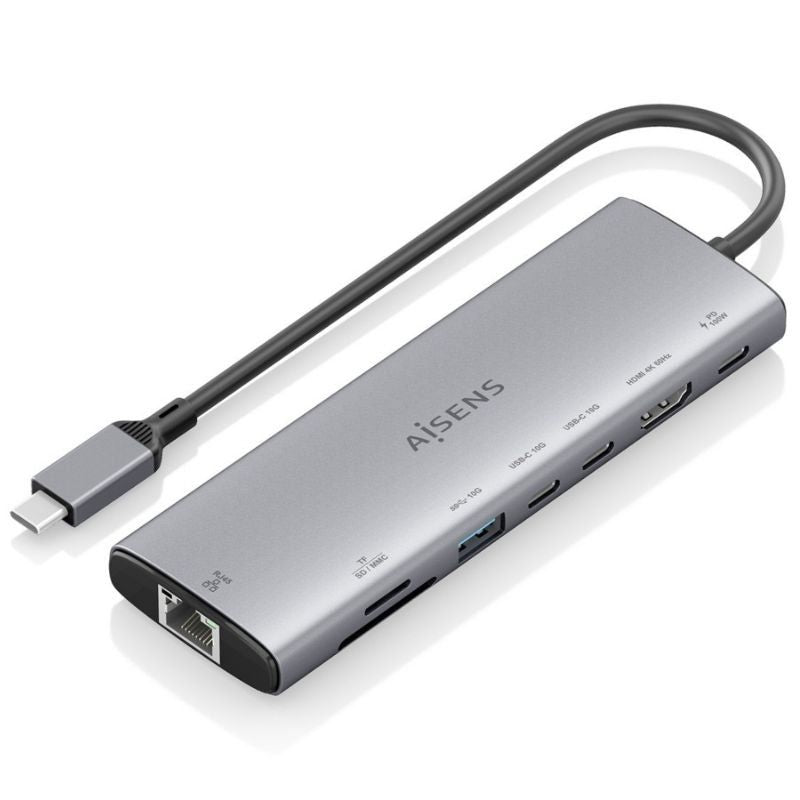 Base de Ligação USB Tipo C Aisens Asuc-8p033-gr / 1xhdmi / 1xusb / 2xusb Tipo C / 1xrj45 / 1xleitor…